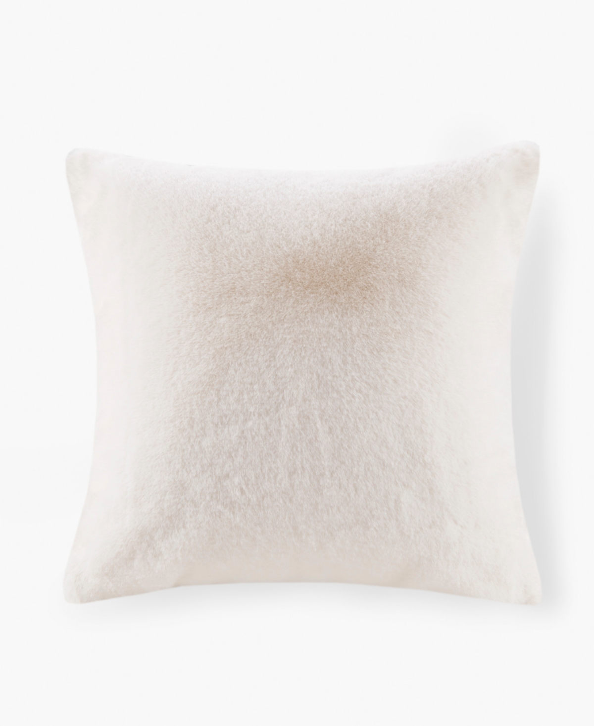 Croscill Sable Solid Faux Fur Decorative Pillow, 20" X 20" In Ivory