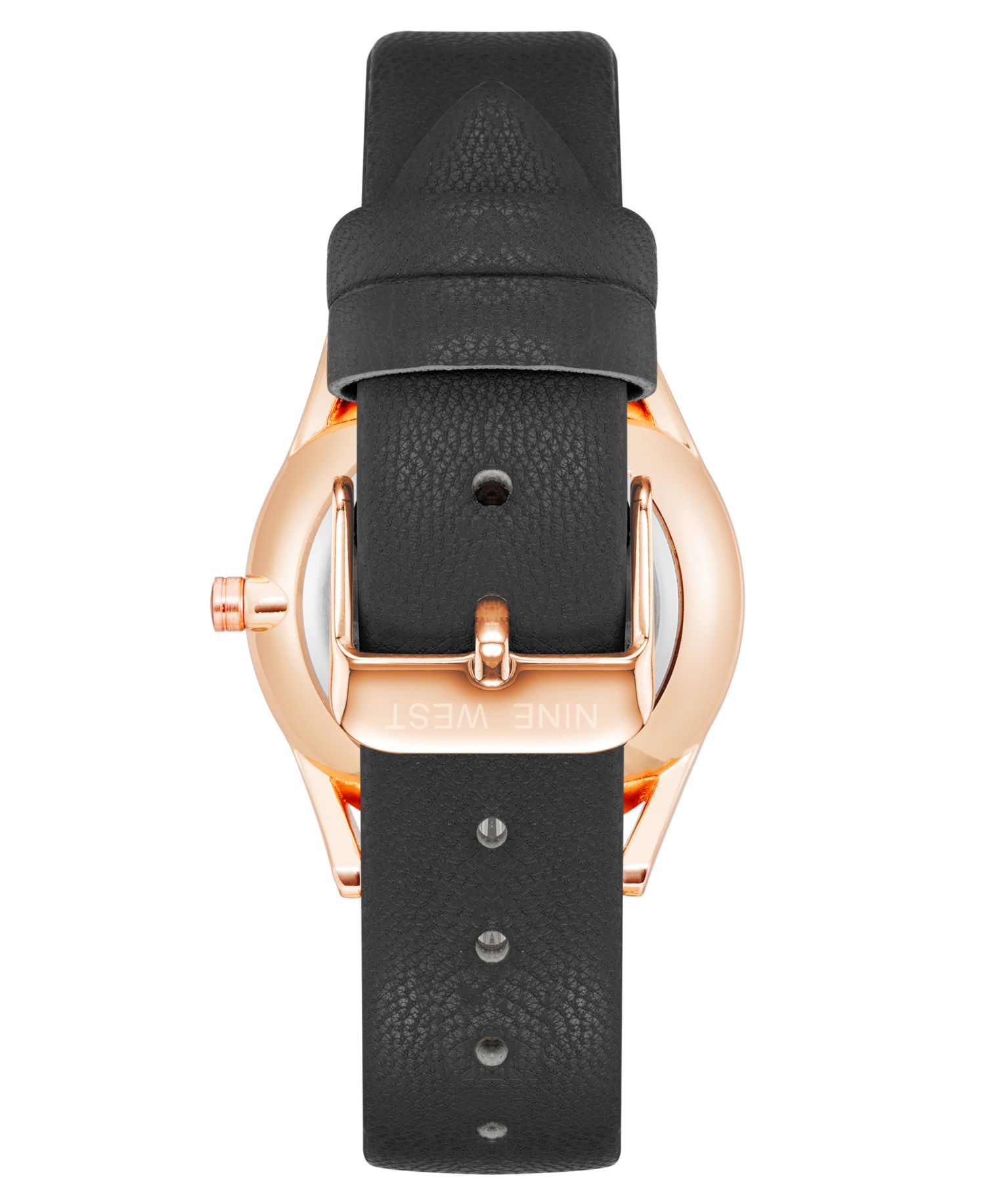 Women's Quartz Black Faux Leather Band Watch, 36mm