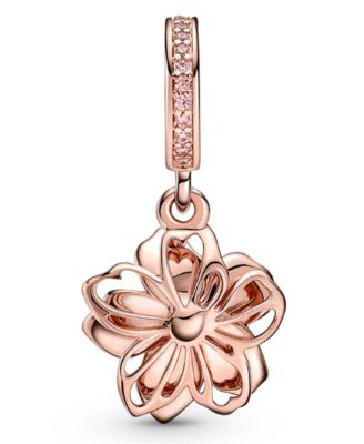 Cubic Zirconia Cherry Blossom Dangle Charm