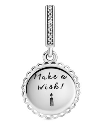 Cubic Zirconia Pink Birthday Cake Dangle Charm