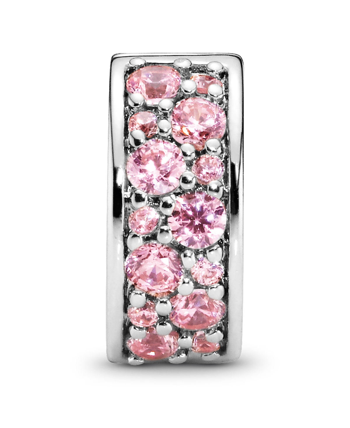 Pandora Cubic Zirconia Clear Pave Fixed Clip Charm In Rose Gold