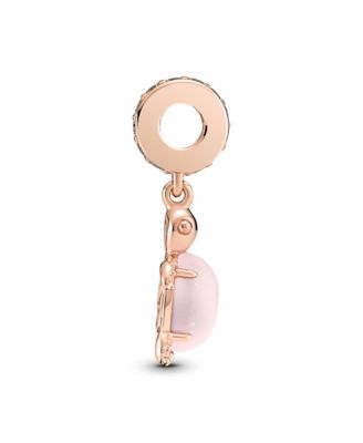 Cubic Zirconia Murano Glass Pink Sea Turtle Dangle Charm