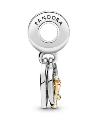 Cubic Zirconia Two-Tone Happy Anniversary Dangle Charm