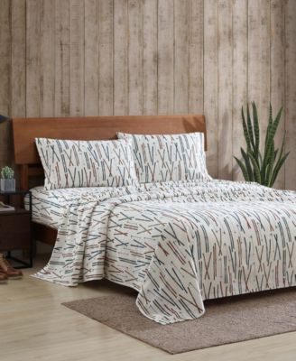 Printed Cotton Flannel 4-Pc. Sheet Set, King