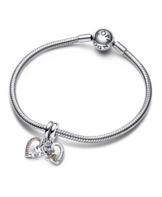 Mixed Stone Puzzle Piece Hearts Splitable Friendship Dangle Charm