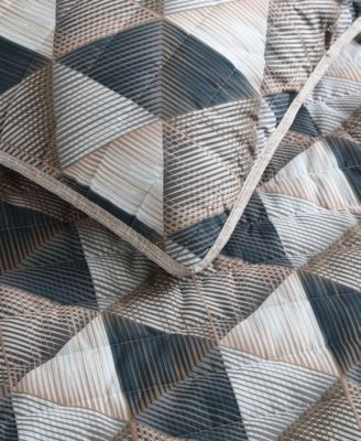 Gridwork Reversible 3 Piece Quilt Set, Full/Queen