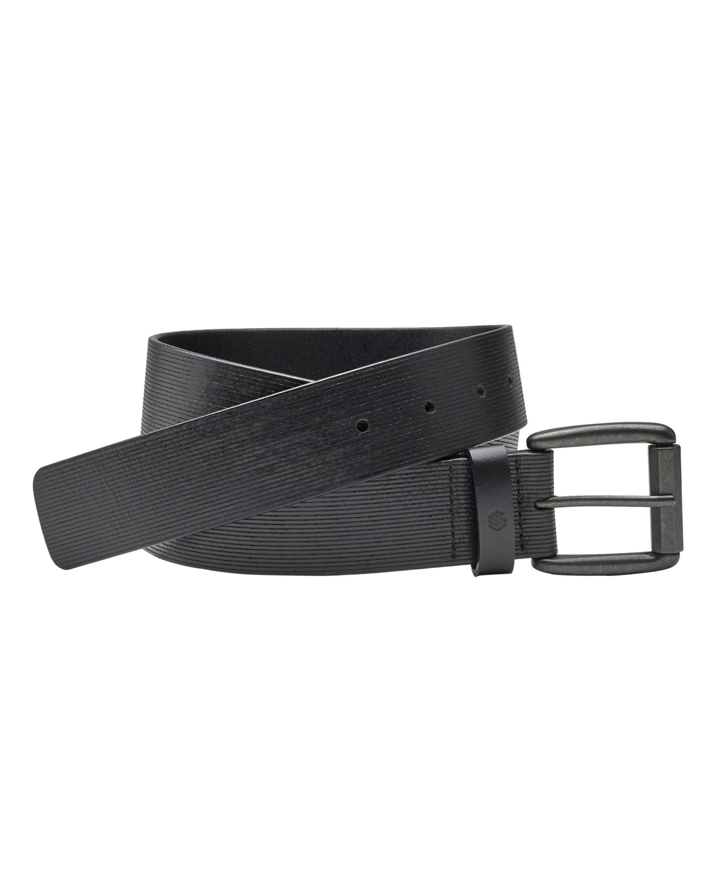 Мужской ремень Johnston & Murphy Scored Roller Buckle Belt, цвет: Чёрный — фото 1