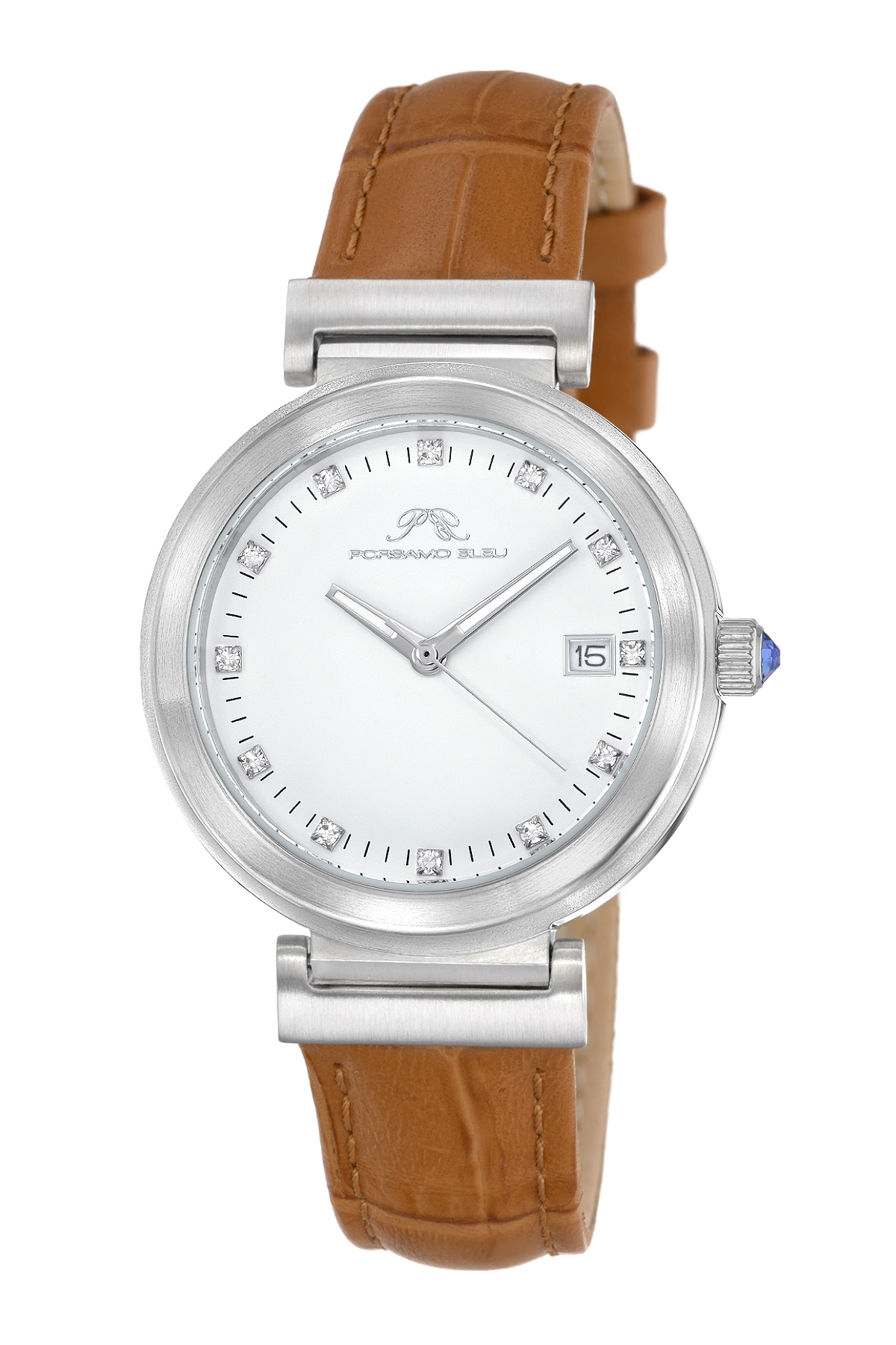 Dahlia Women's Cognac Leather Watch, 1051CDAL - Silver