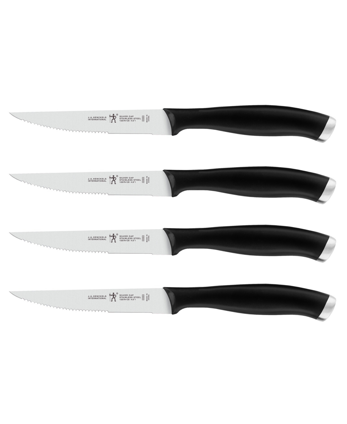 J.a. Henckels Silvercap 4-piece Steak Knife Set In Black