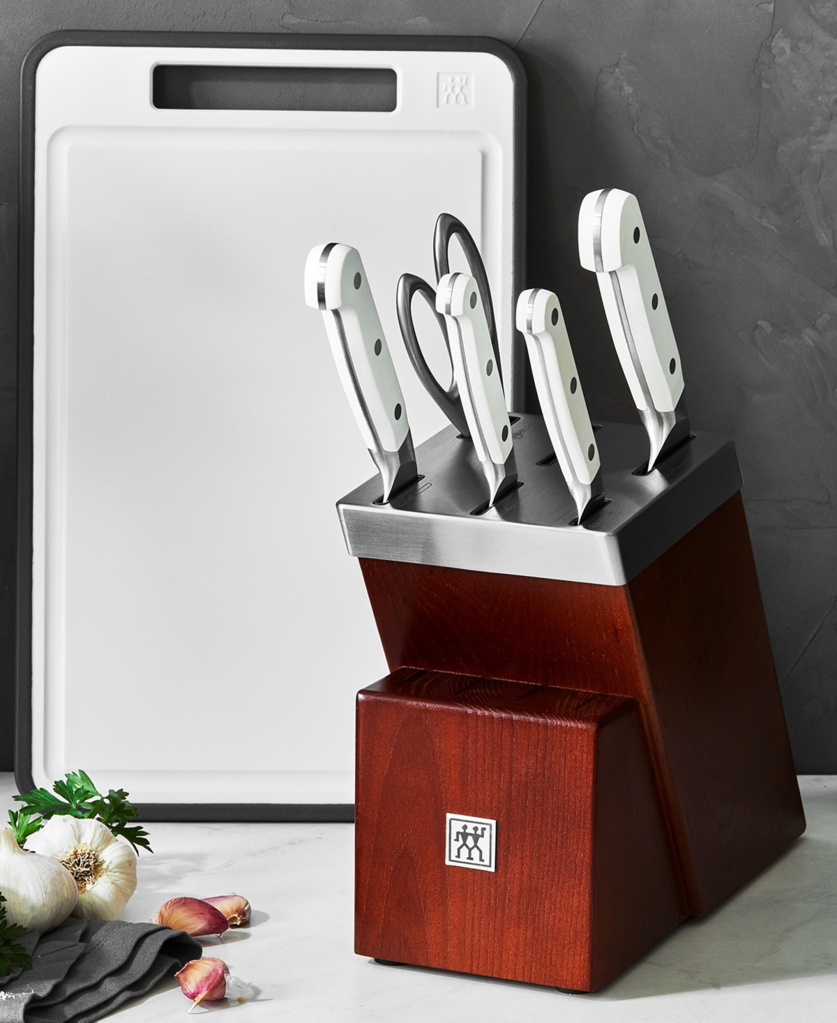 Shop Zwilling Pro Le Blanc 7-piece Self-sharpening Knife Block Set In White