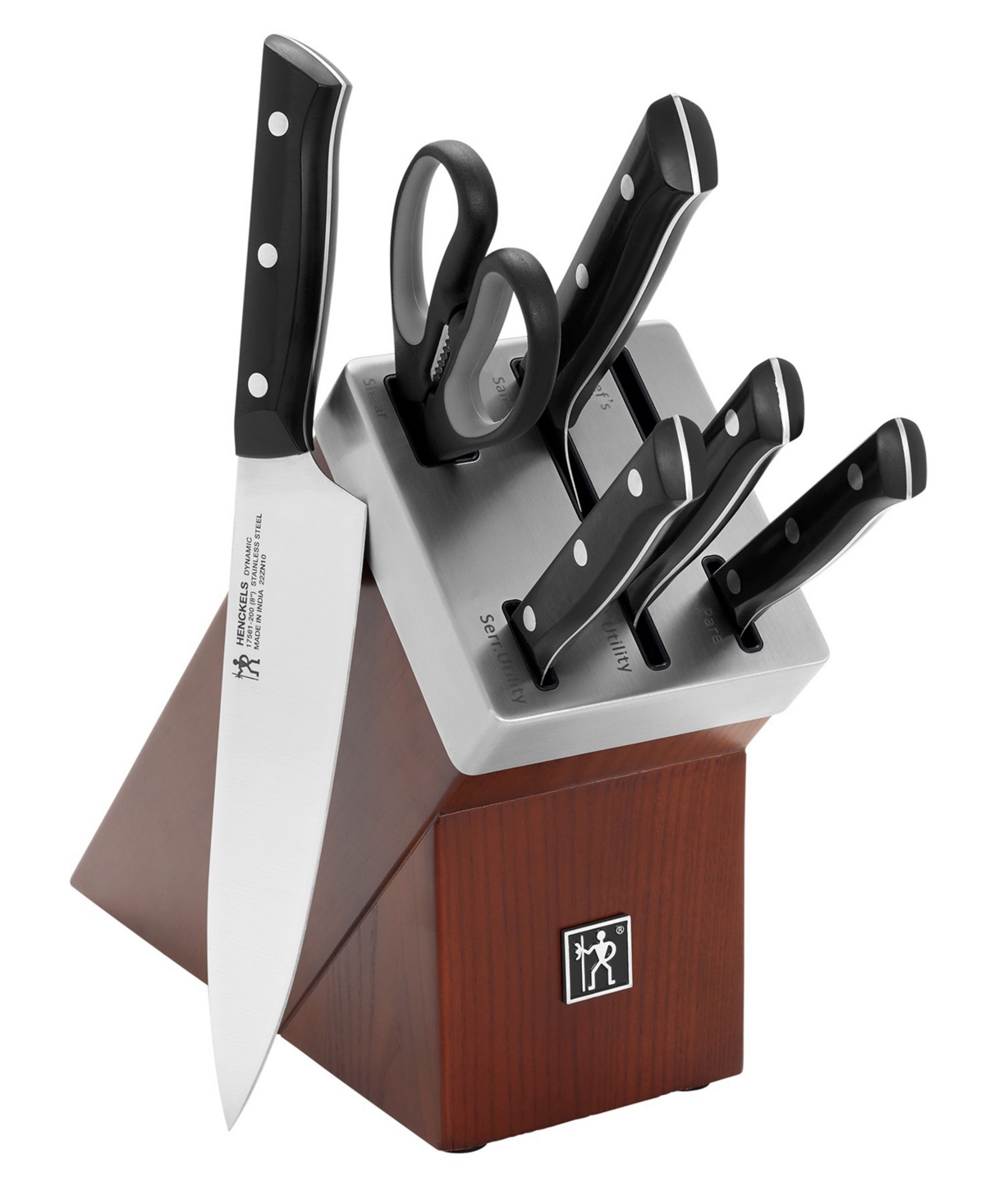 J.a. Henckels Dynamic 7-piece Self-sharpening Knife Block Set In Brown