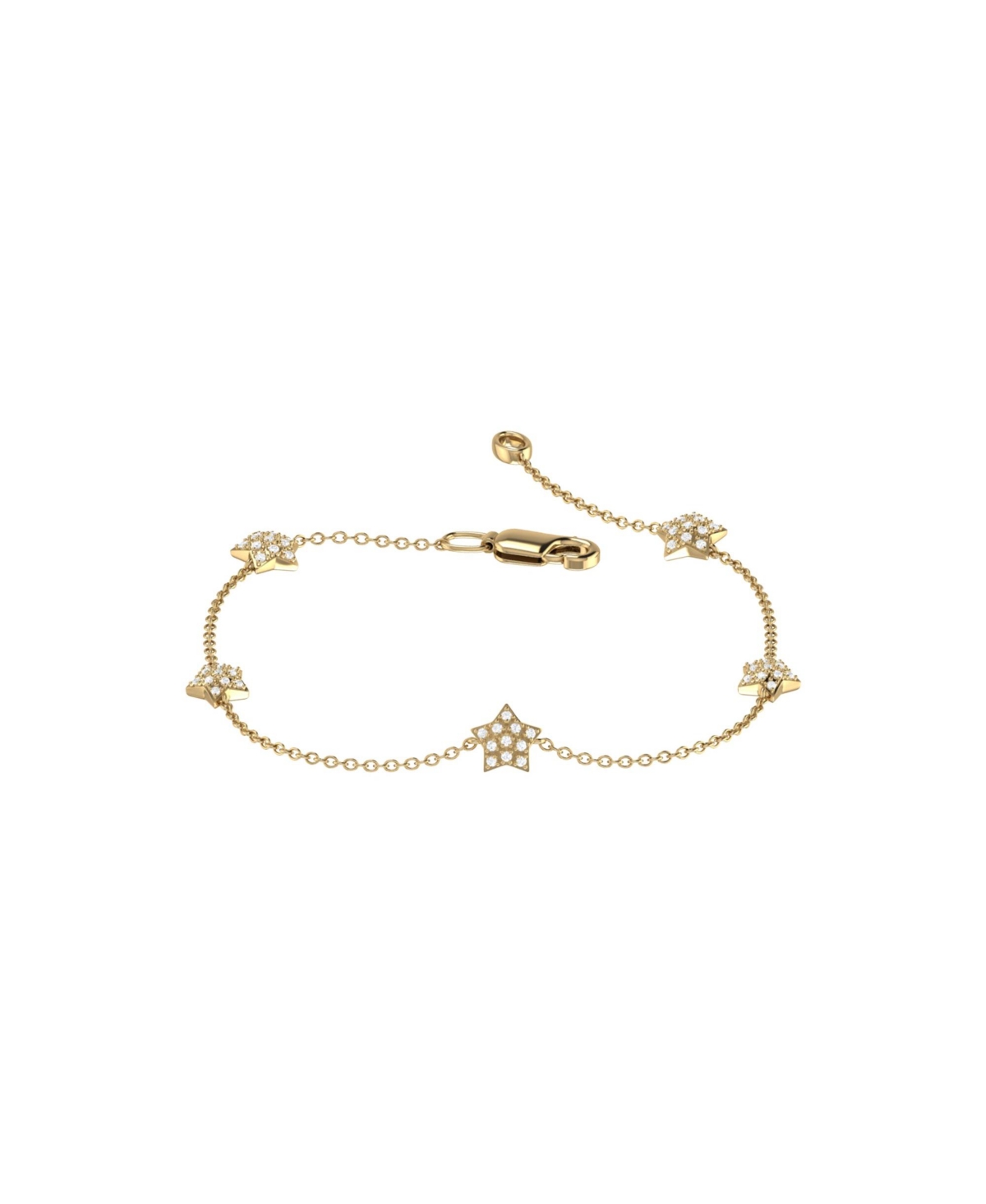 Luvmyjewelry Starkissed Diamond Bracelet In 14k Yellow Gold Vermeil On Sterling Silver In Yellow