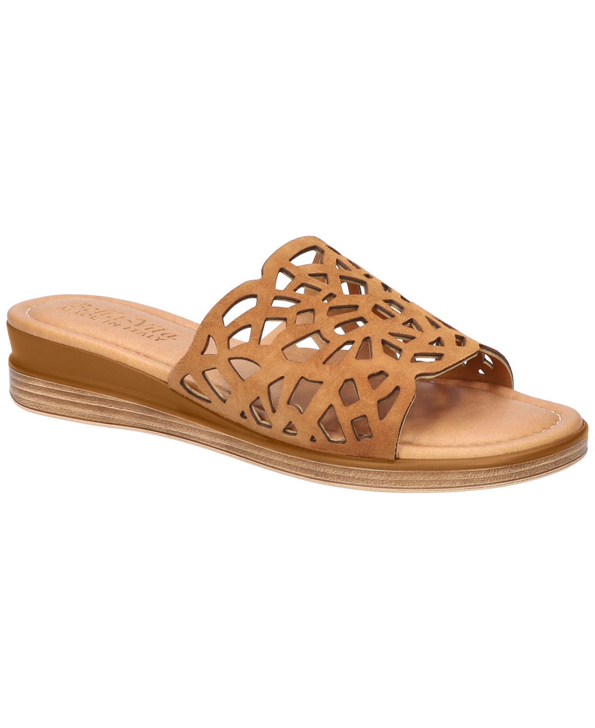 Shop Bella Vita Women's Italy Cas-italy Italy Slide Sandals In Whiskey Kidsuede Italian Leather