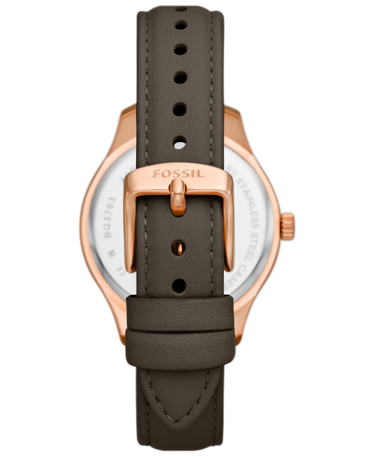 Shop Fossil Women's Rye Multifunction Gray Leather Watch, 36mm