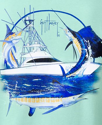 Guy Harvey Men's Big Game Fishing Boat Logo Graphic T-Shirt - Macy's