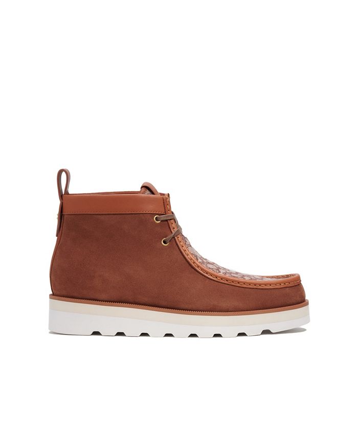 COACH Men's Micro Signature Suede Chukka Lace-Up Boots - Macy's