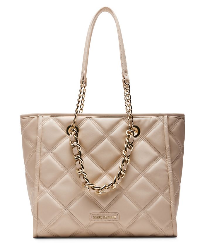 Steve Madden Katt Faux Leather Quilted Tote with Pouch - Macy's
