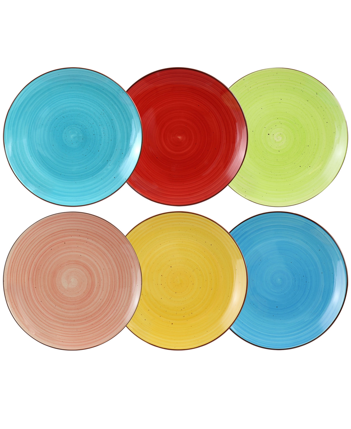 Elama Sebastian 6 Piece Stoneware Dinner Plate Set, Service For 6 In Multi