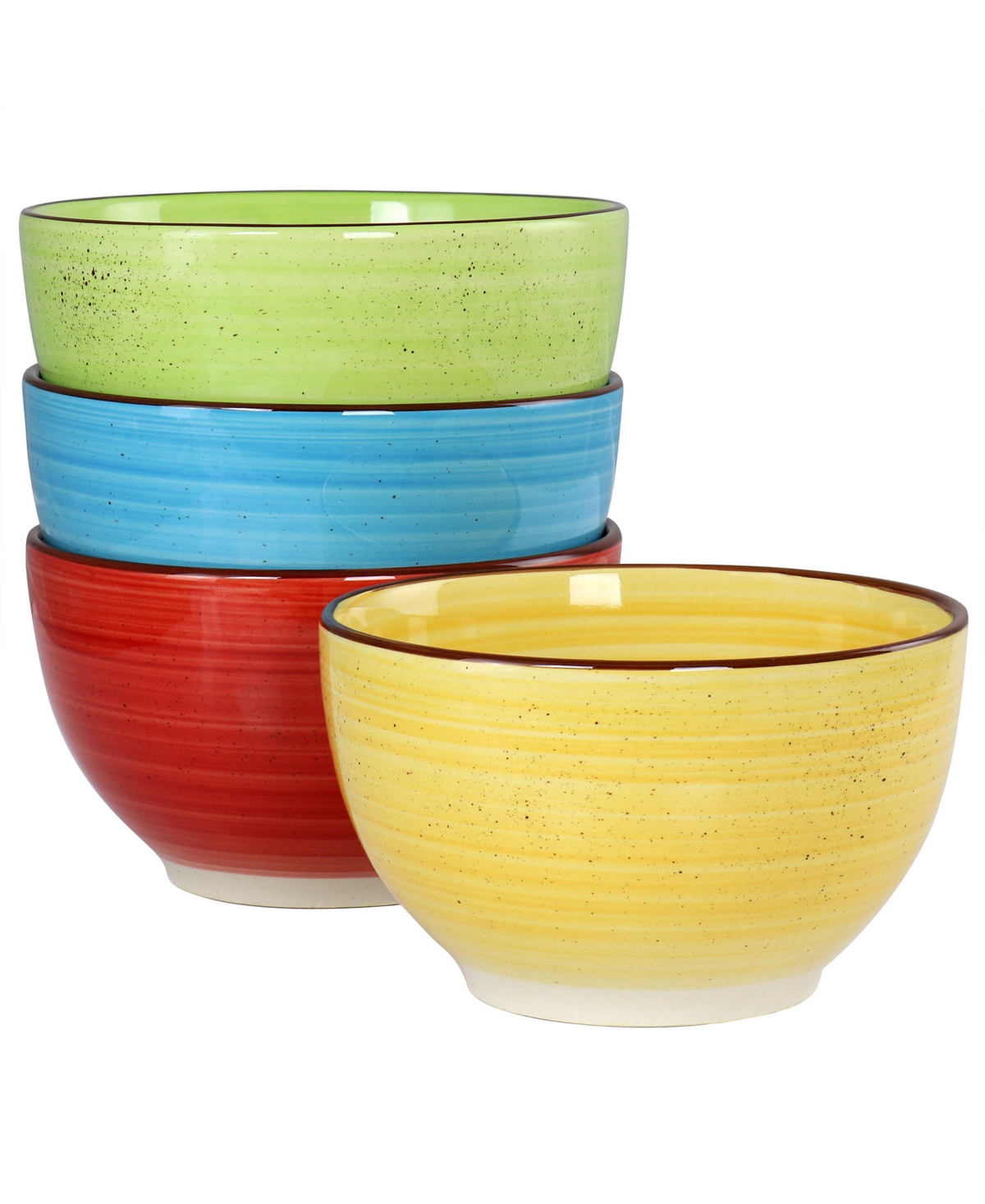 Elama Mason 12 Piece Double Bowl Stoneware Dinnerware Set, Service For 4 In Multi