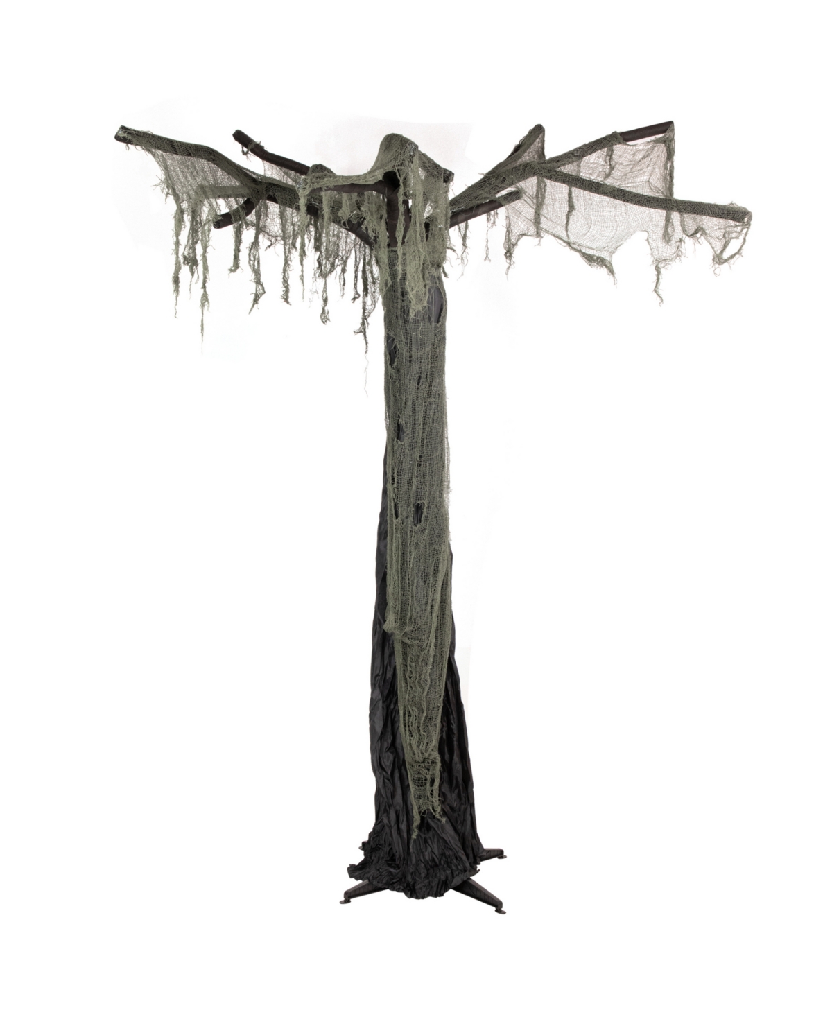 Spooky Standing Ghost Tree Halloween Decoration, 7.5' - Black