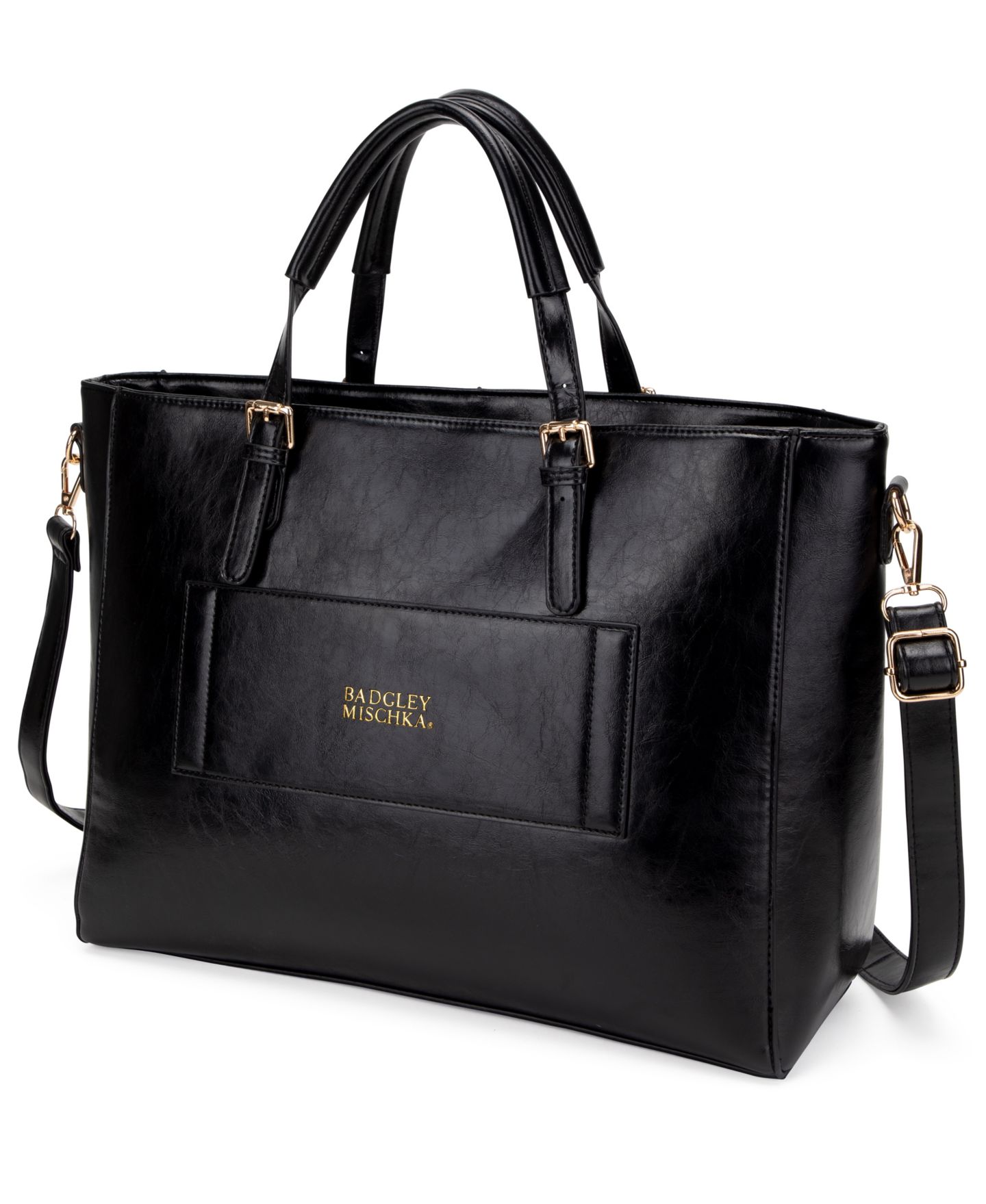 Сумка Badgley Mischka Julia Faux Leather Tote, цвет: Чёрный — фото 7