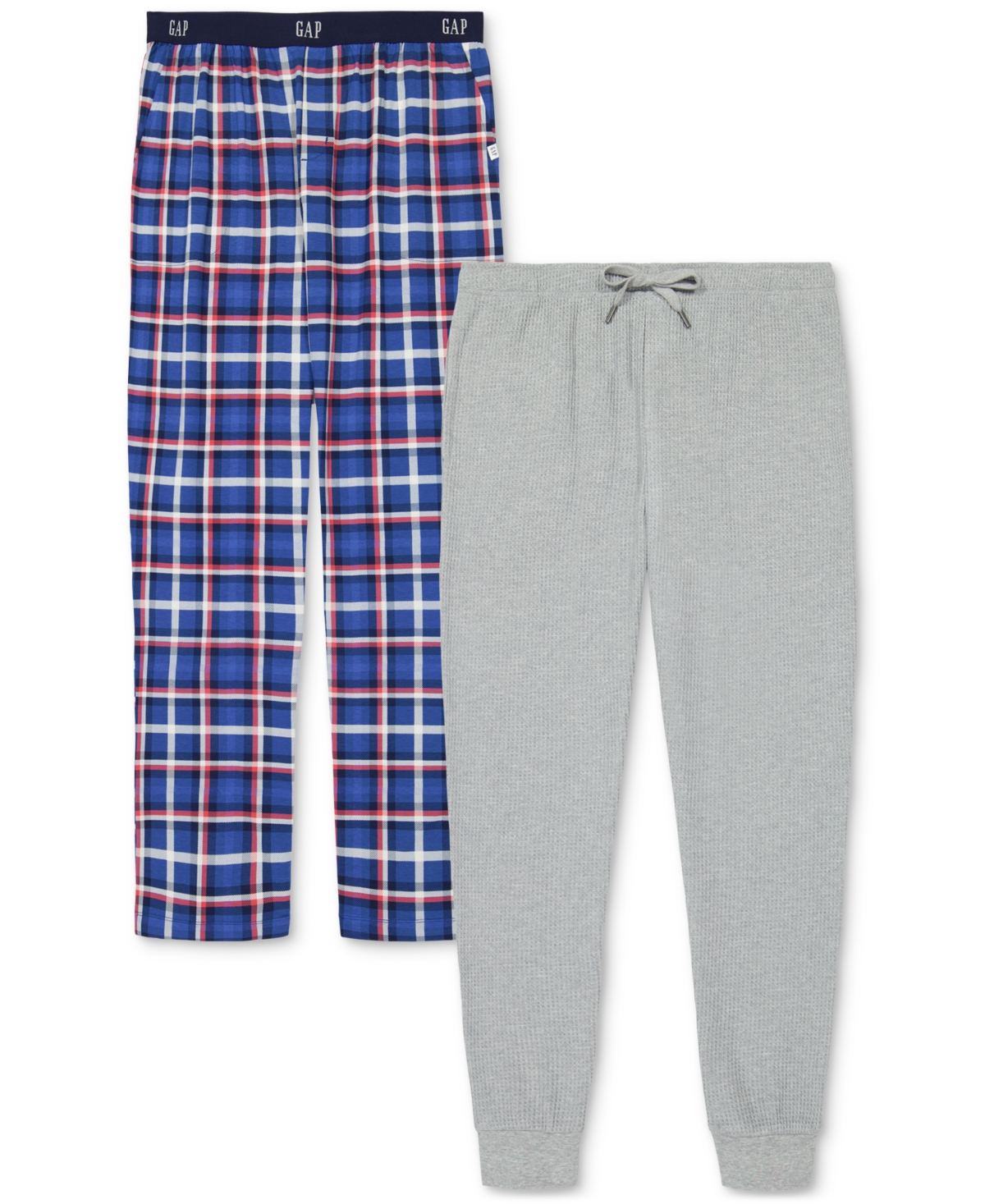 Men's 2-Pk. Plaid Straight-Leg Pajama Pants + Jogger - Red Plaid/ Black