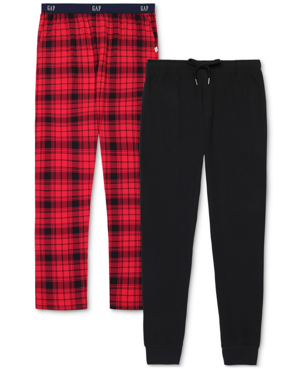 Gap Men's 2-pk. Plaid Straight-leg Pajama Pants + Jogger In Red Plaid,black