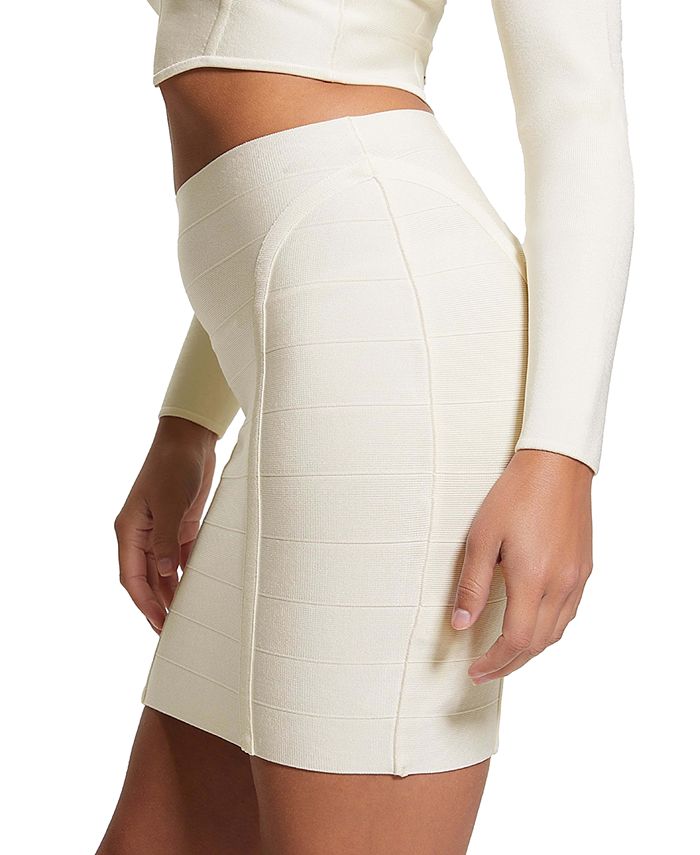 GUESS Women's Mirage ZipBack Bandage Mini Skirt Macy's