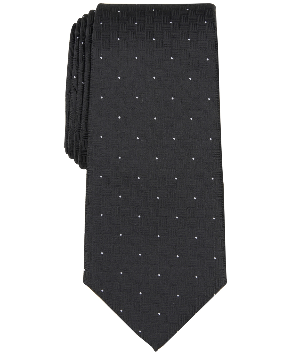 Alfani Men's Brookes Mini-dot Tie, Created For Macy's In Black