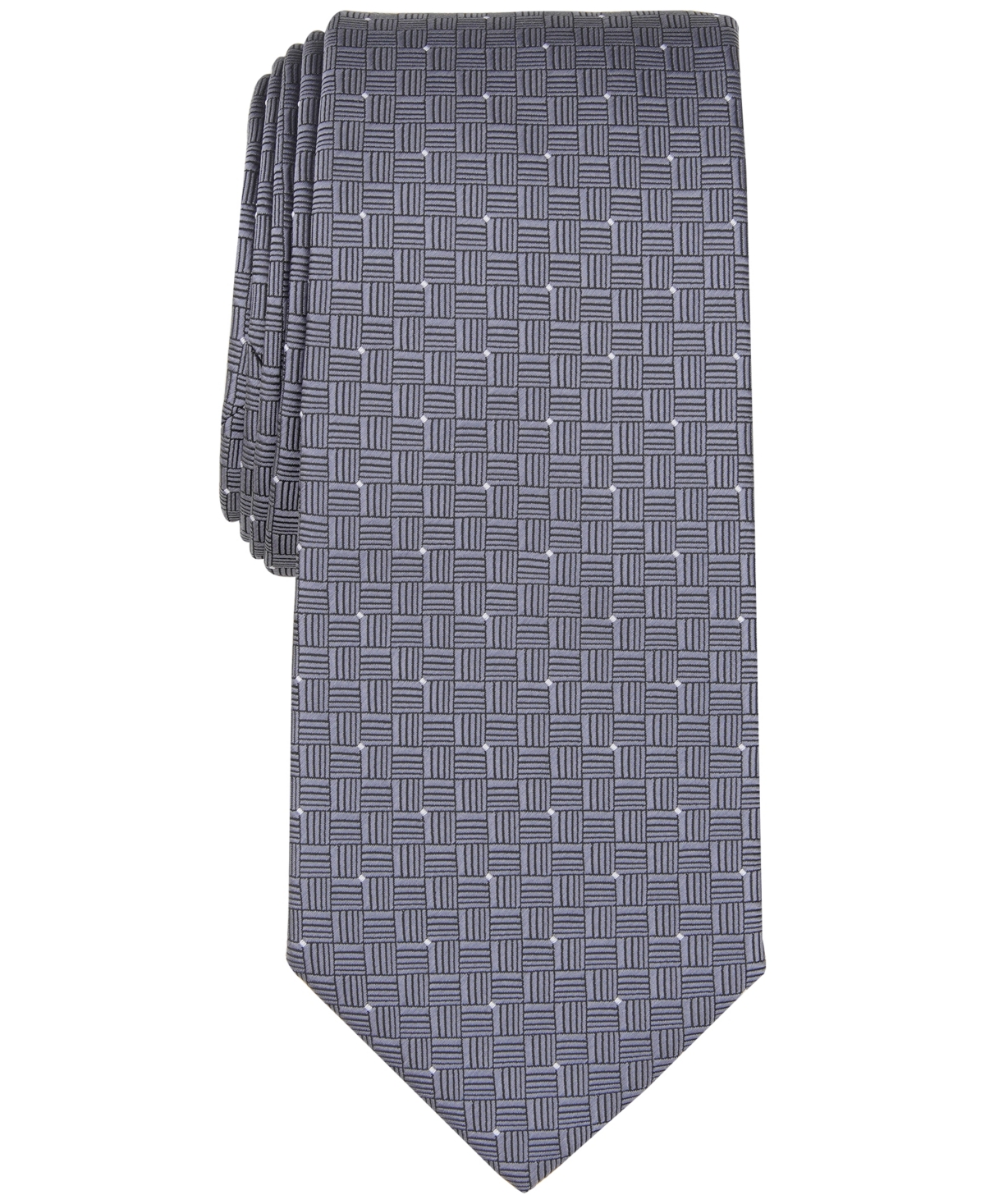 Alfani Men's Brookes Mini-dot Tie, Created For Macy's In Grey