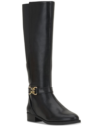 I.N.C. International Concepts Fawne Wide-Calf Riding Leather Boots, Created for Macy's