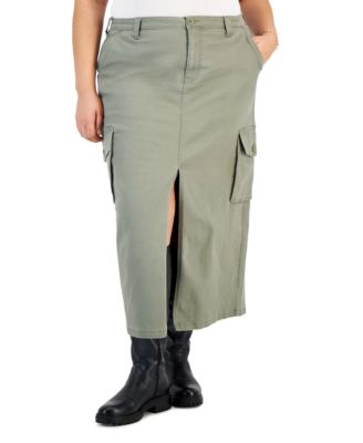 And Now This - Plus Size Cargo Maxi Skirt