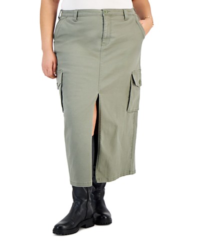 Nina Parker Women’s Trendy Plus Size Faux Leather Skirt Size 16W Burgundy