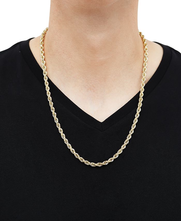 Macy's Evergreen Rope Link 24" Chain Necklace (51/3mm) in 10k Gold