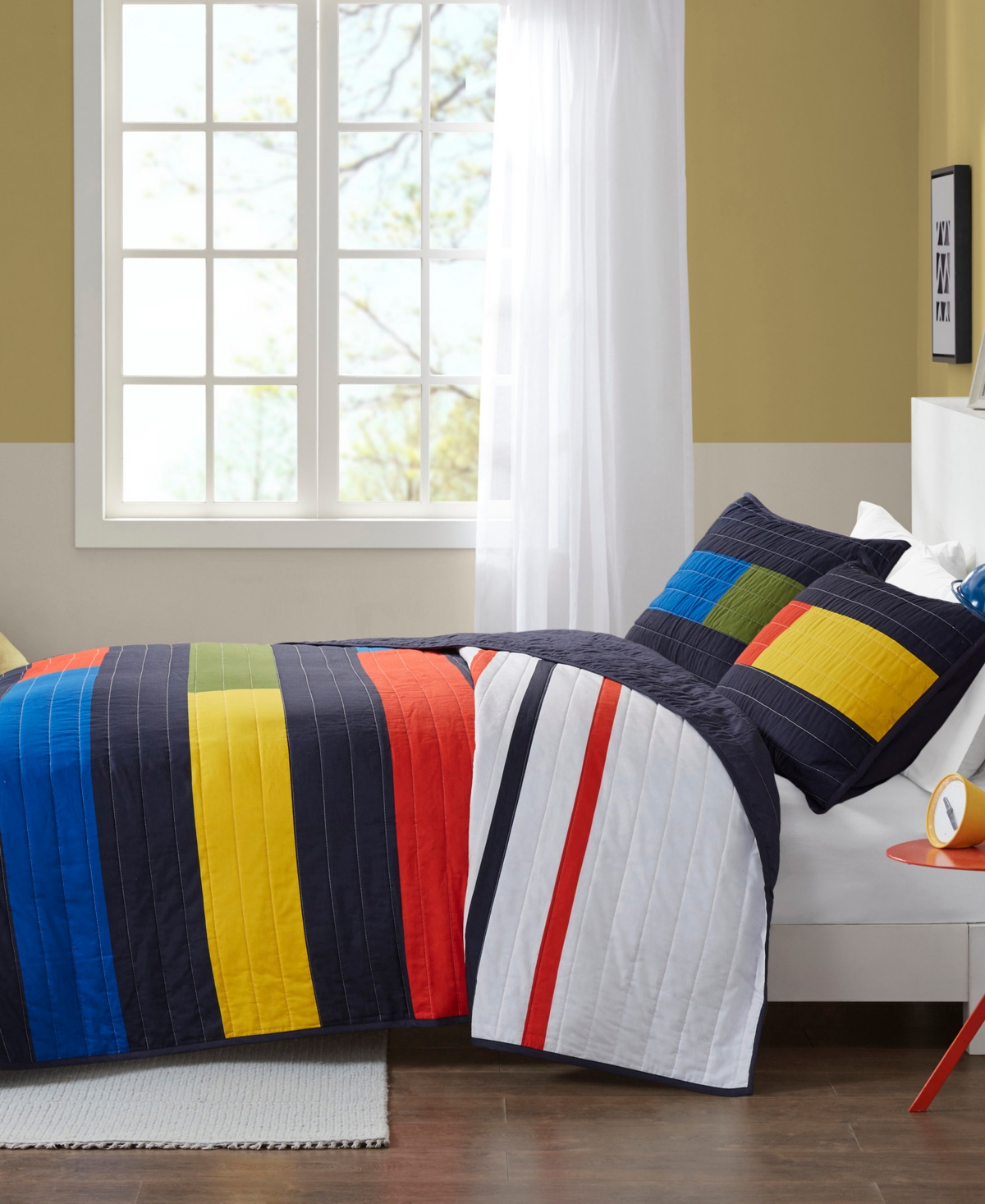 Urban Habitat Morris Stripe Printed 2 Piece Quilt Set, Twin In Multi