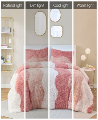 Intelligent Design Cassie Ombre Shaggy Faux Fur Comforter Sets In Multi