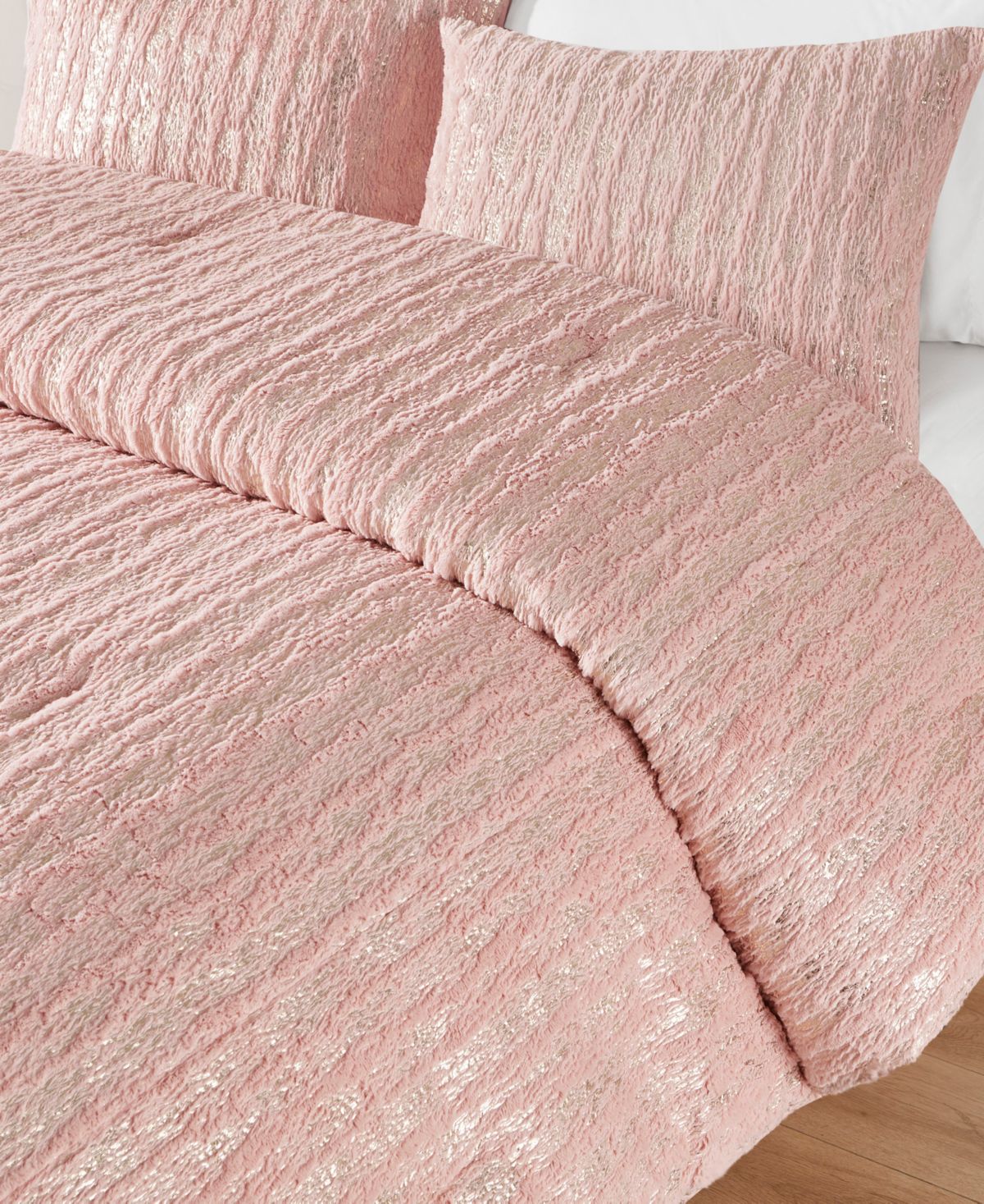 Intelligent DesignNaomi Metallic Print Faux Fur 2 Piece Comforter Set