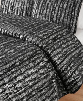 Naomi Metallic Print Faux Fur 2 Piece Duvet Cover Set, Twin/Twin XL