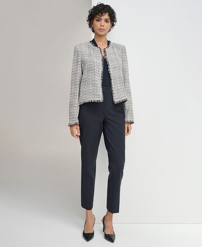 Calvin Klein Women's Tweed Open-Front Blazer - Macy's