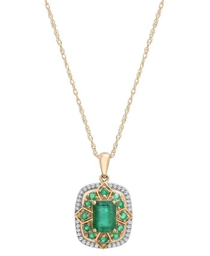 Macy's jewelry emerald necklaces top