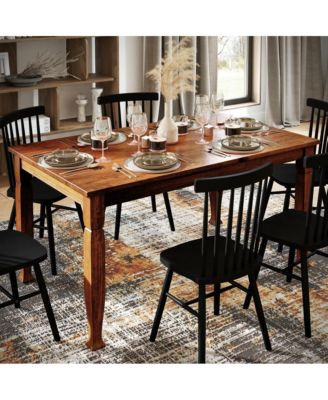 Finnley Wooden Dining Table With Sculpted Legs