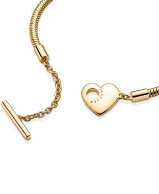Moments Heart T-Bar Snake Chain Bracelet