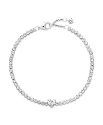 Cubic Zirconia Sparkling Heart Tennis Bracelet