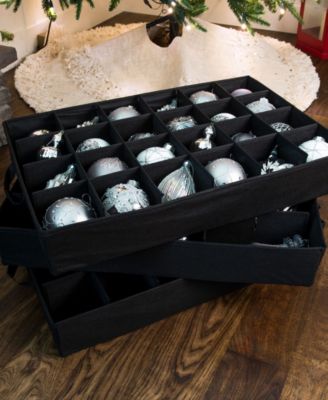 3 Tray Christmas Ornament Storage Box with Front Pocket