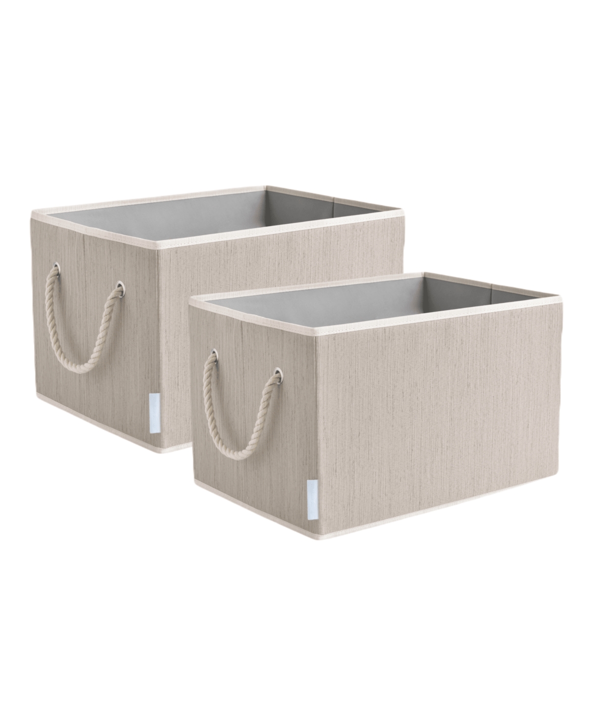 Wethinkstorage 34 Litre Collapsible Fabric Storage Bins With Cotton Rope Handles, Set Of 2 In Clay