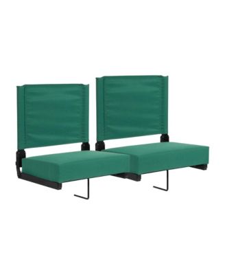 EMMA + OLIVER Set of 2 Aluminium   500 lb. Capacity, Ultra-Padded Seat, Lightweight Stadium Chair