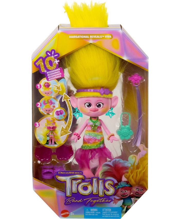 DreamWorks Trolls Band Together Hairmony Mixers™ Plush Toys with Sound,  6-inch Soft Dolls