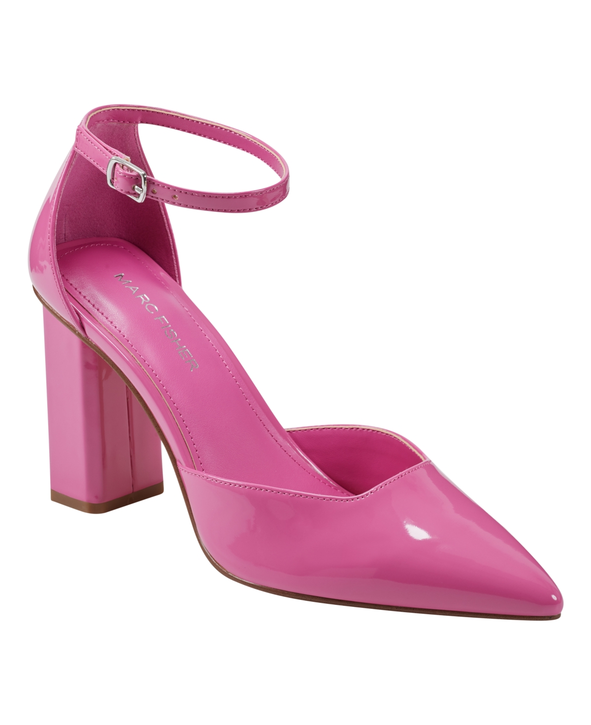 Women's Demeter Adjustable Ankle Strap Dress Pumps - Pink Patent - Faux Patent Leather