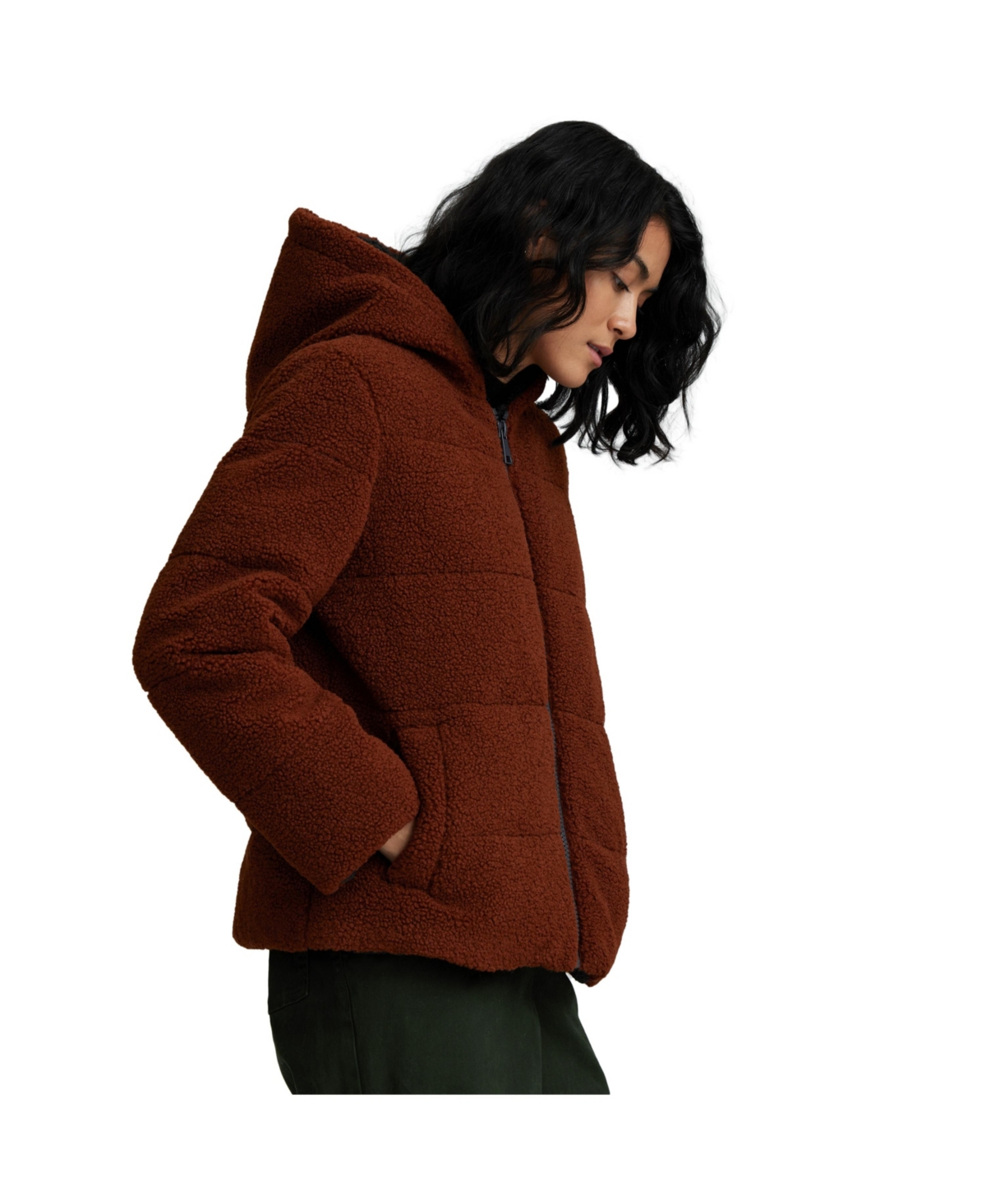 Nvlt Women's Berber Hooded Puffer Jacket