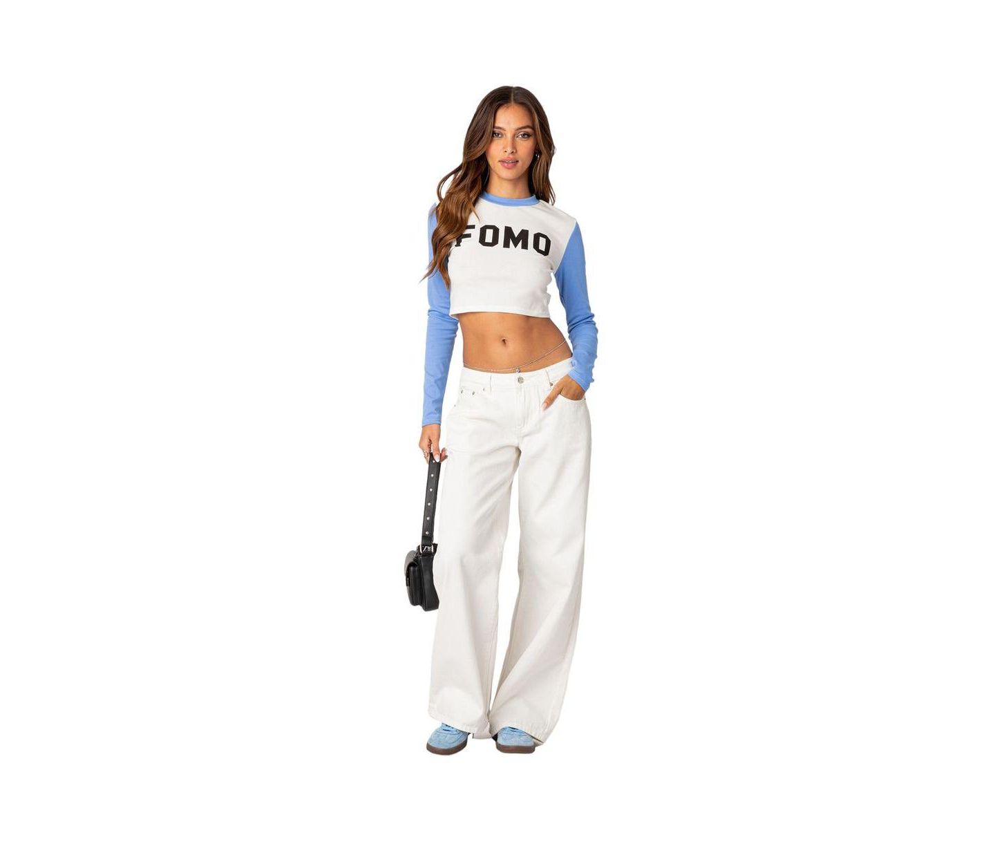 Женские джинсы Edikted Roman Low Rise Baggy, цвет: Белый — фото 2